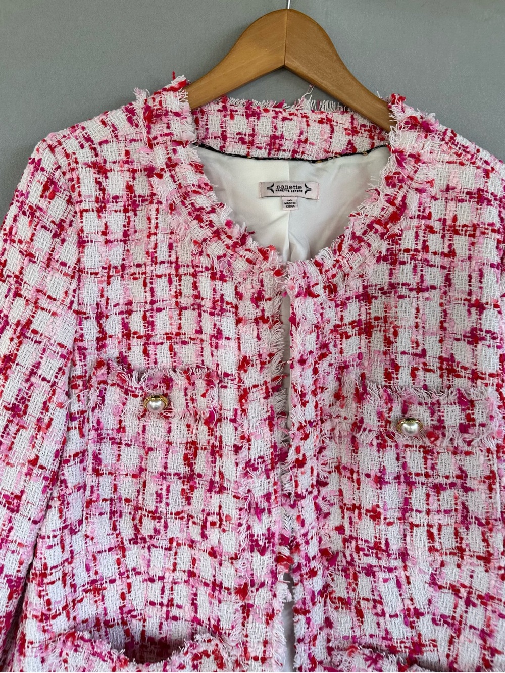 Nanette Lepore Tweed Blazer Jacket Size 14 - Picture 4 of 9